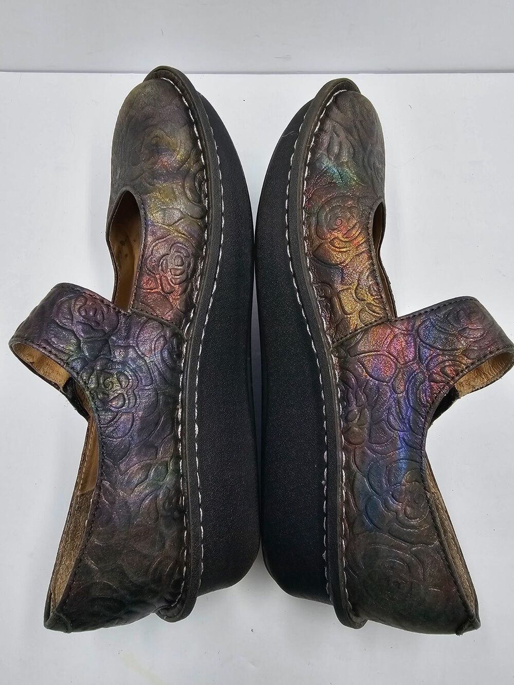 Alegria Paloma Floral Iridescent Leather Mary Jane Shoes Womens EU 38 US 8-8.5 - Picture 10 of 10